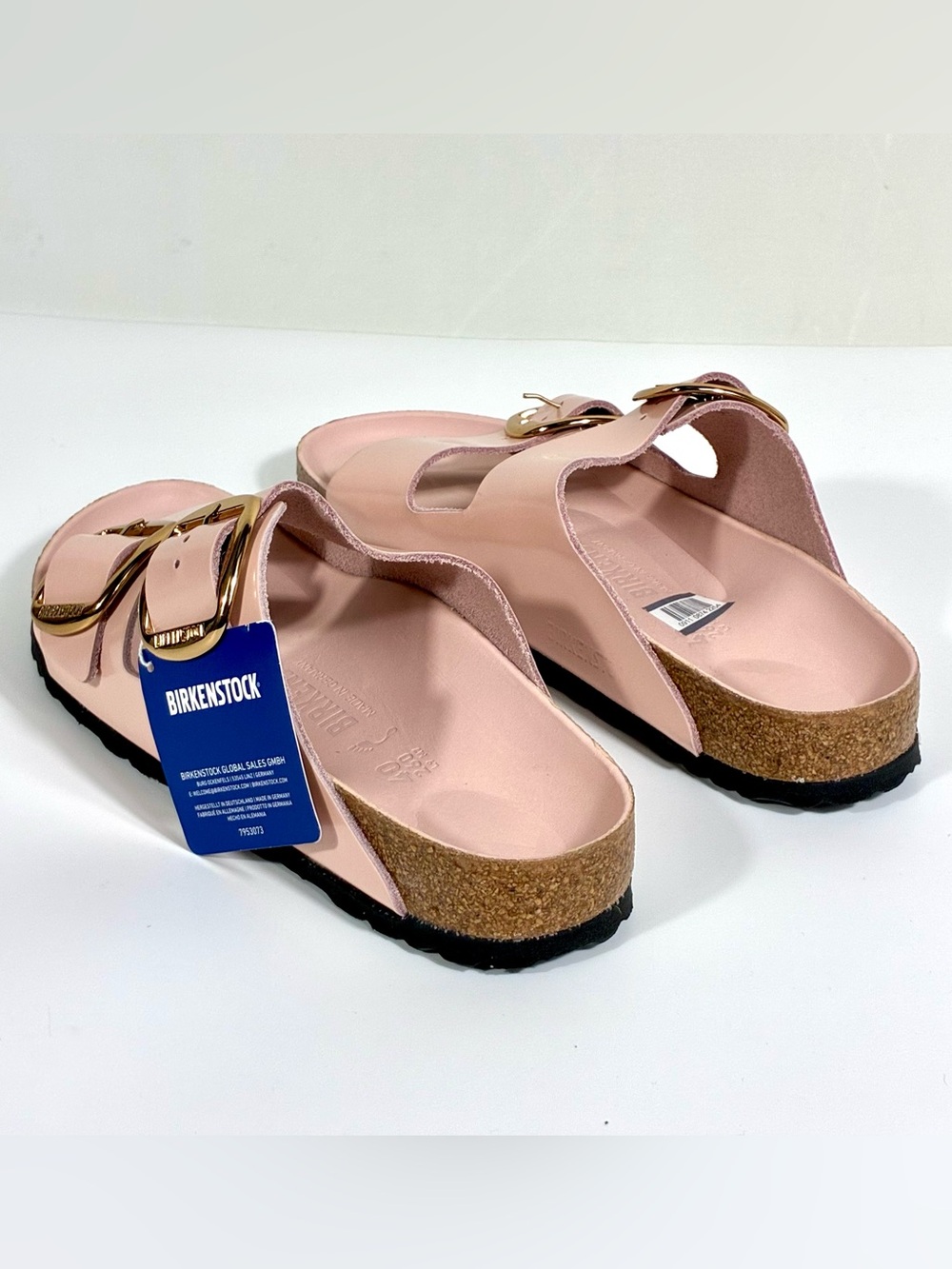 *SOLD* Birkenstock Arizona Big Buckle Natural Leather Patent High Shine - Picture 5 of 17